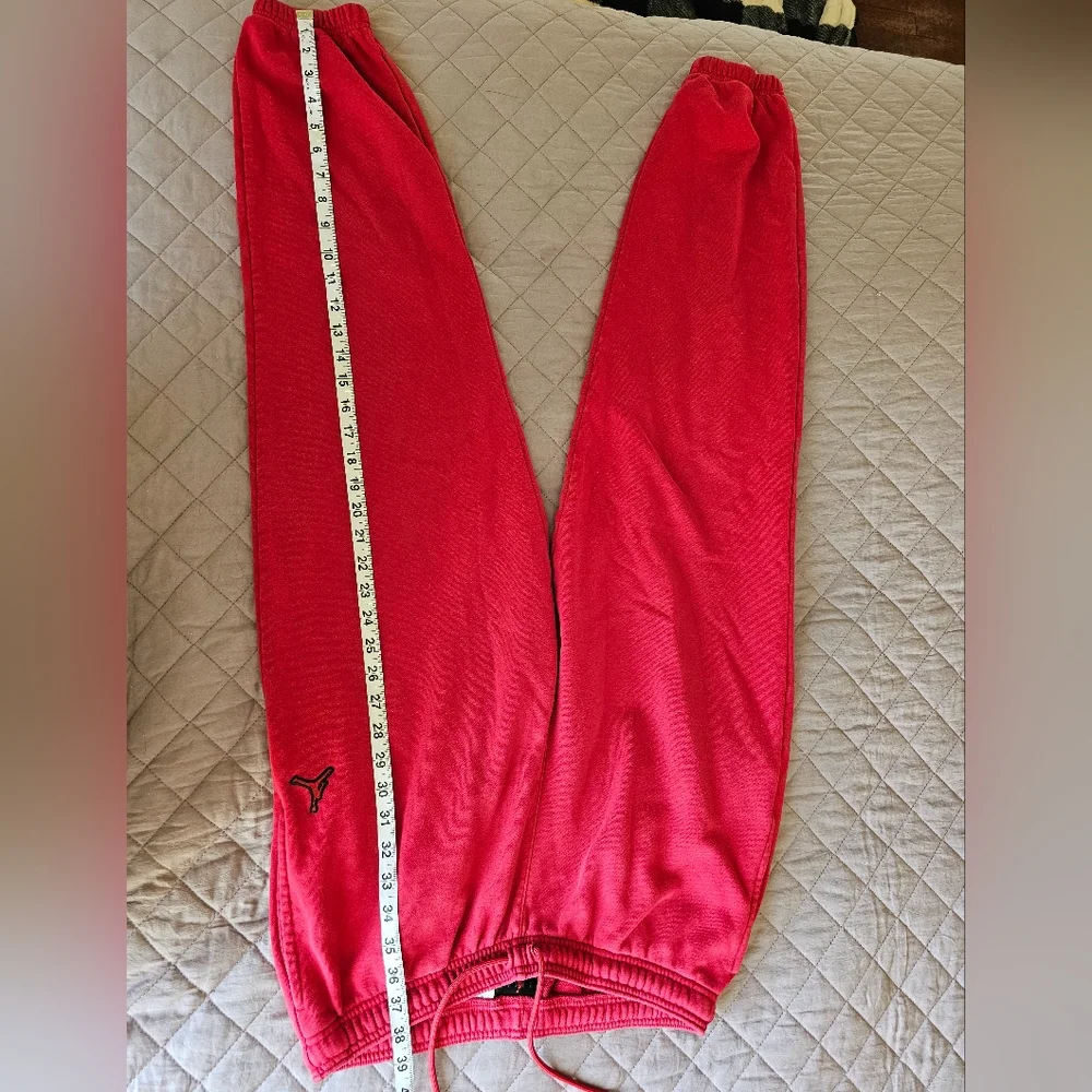 Jordan Red Cotton Loose Fit‎ Casual Sporty Outdoor Track Jogger Pants Sz M